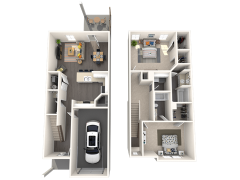 Floor plan for 2 beds, 2.5 baths, 1440 sqft